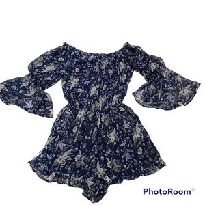 American Eagle Outfitters Womens On/ Off Shoulder Floral Lined Romper size XS